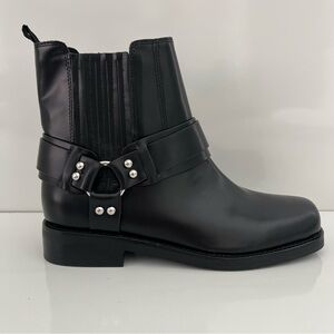 Black Ankle Boots with Buckle Detail